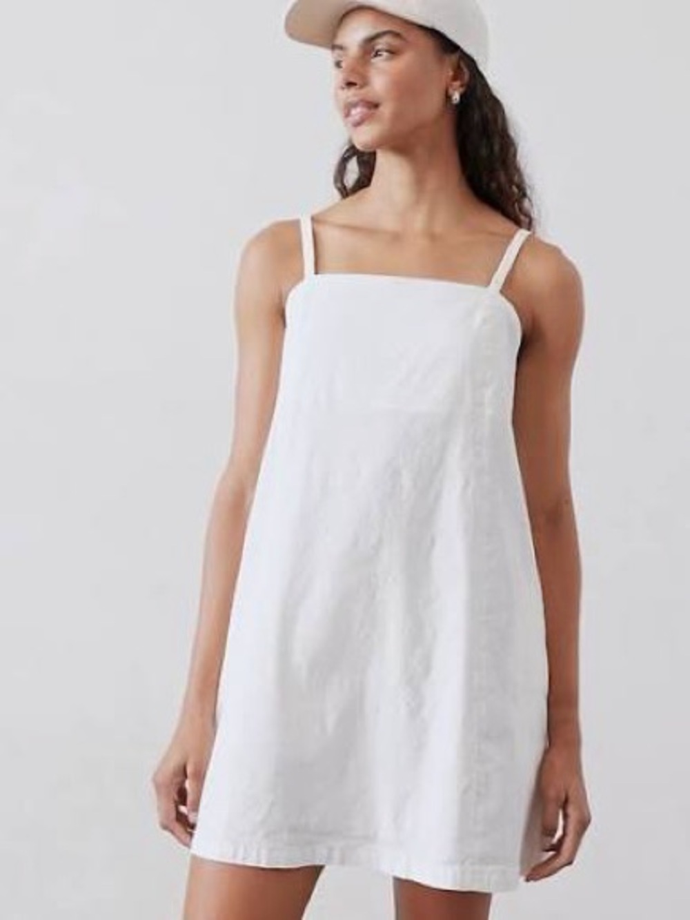 Athleta Paradise Cami Dress Size Medium White Linen Blend